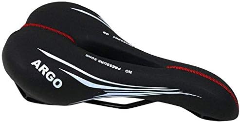 Cucuba® Sella Montegrappa Originale con Foro Anti Prostatico Ideale per Mountain Bike in Pelle Sintetica MOD Argo 1370 (Colore: Nero)