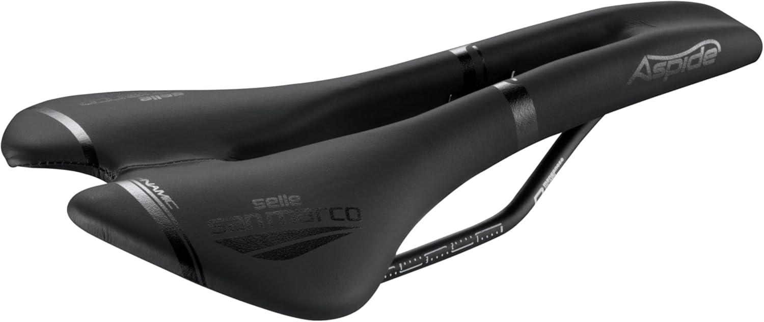 Selle San Marco ASPIDE Dynamic - Sella Bicicletta da Strada, Bici da Corsa, Telaio in Manganese e Scocca con Fibre di Carbonio